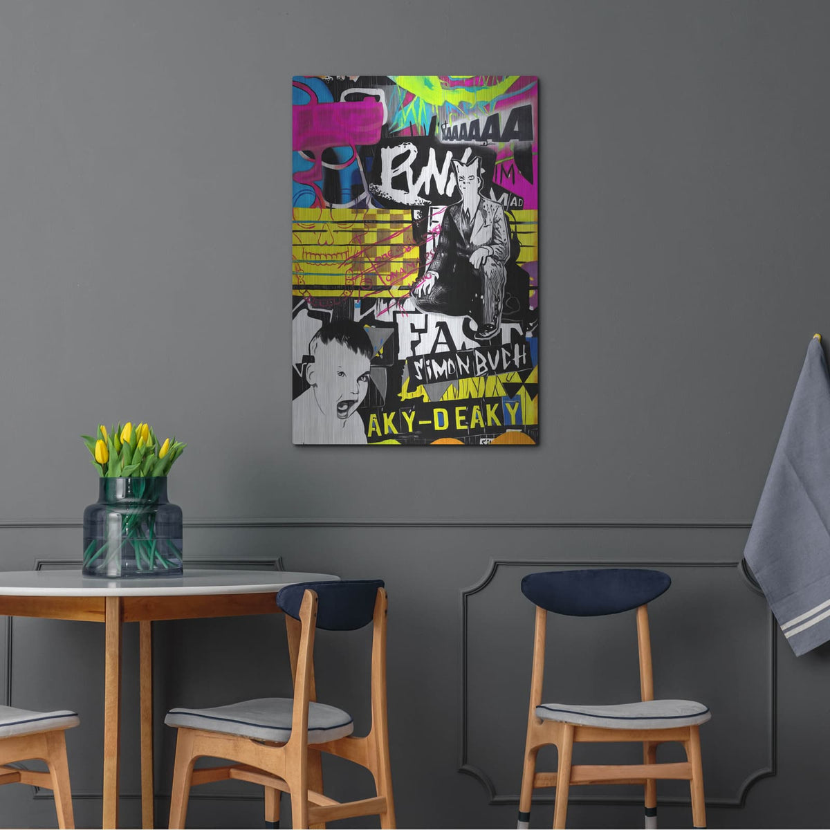 'Poser' by Colourblind – Metal Wall Art, 24x36 room view