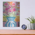 'Blue Vase Of Flowers' by Linda Woods – Metal Wall Art, 12x16 room view