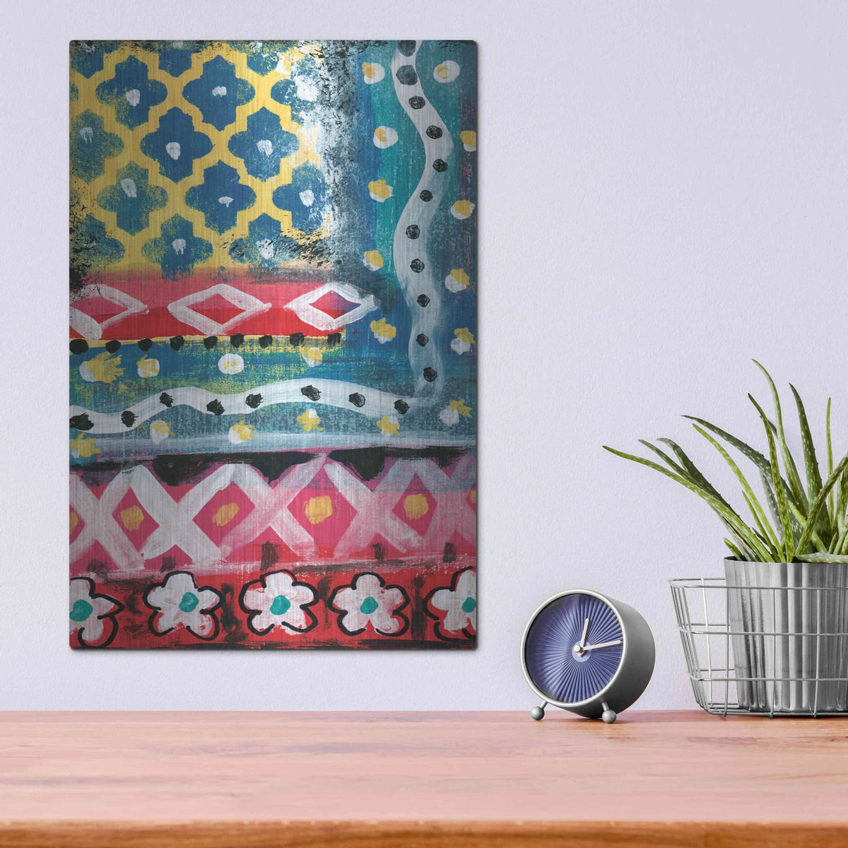 'Pattern Painting IV' by Linda Woods – Metal Wall Art, 12x16 room view