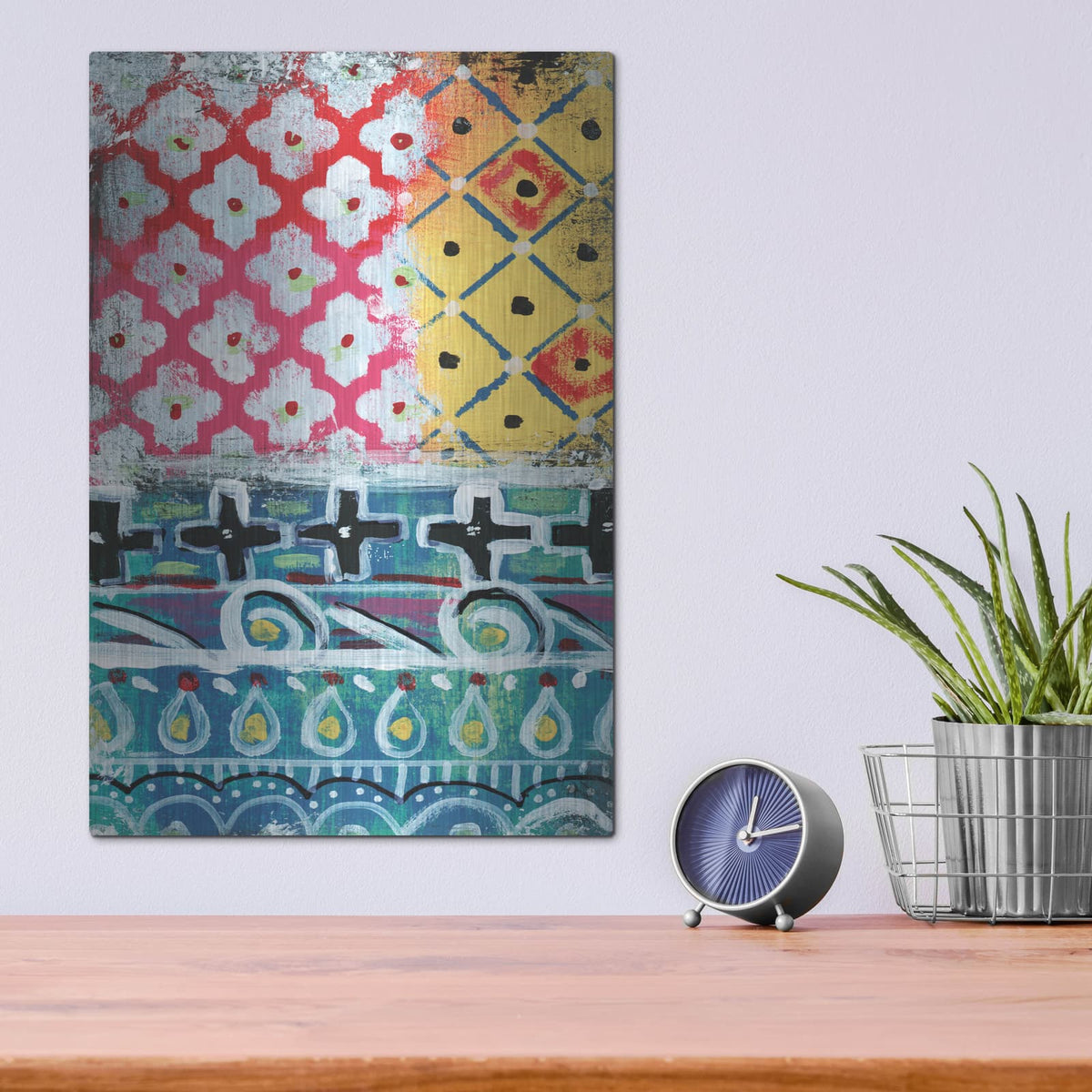 'Pattern Painting VI' by Linda Woods – Metal Wall Art, 12x16 room view