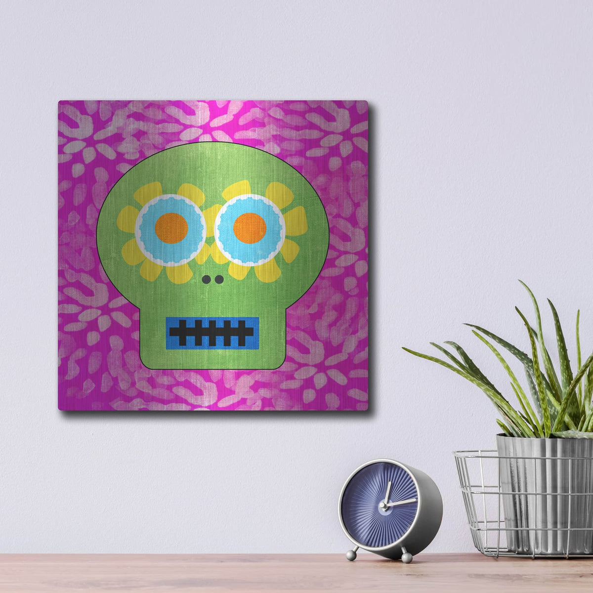 'Day Of The Dead I' by Linda Woods – Metal Wall Art, 12x12 room view