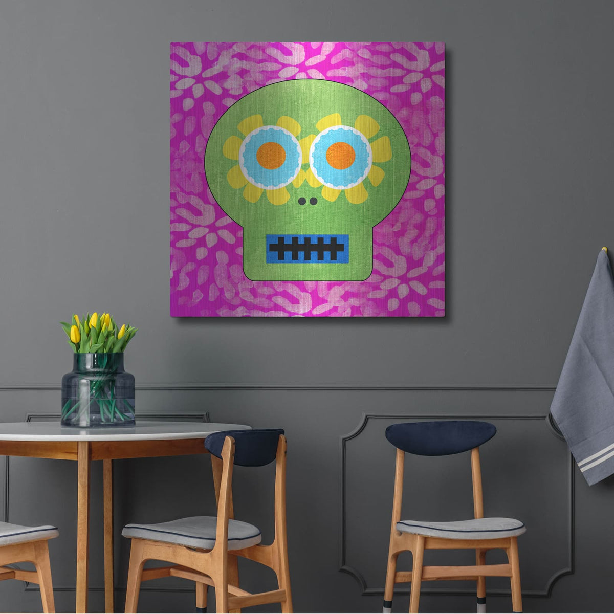'Day Of The Dead I' by Linda Woods – Metal Wall Art, 36x36 room view