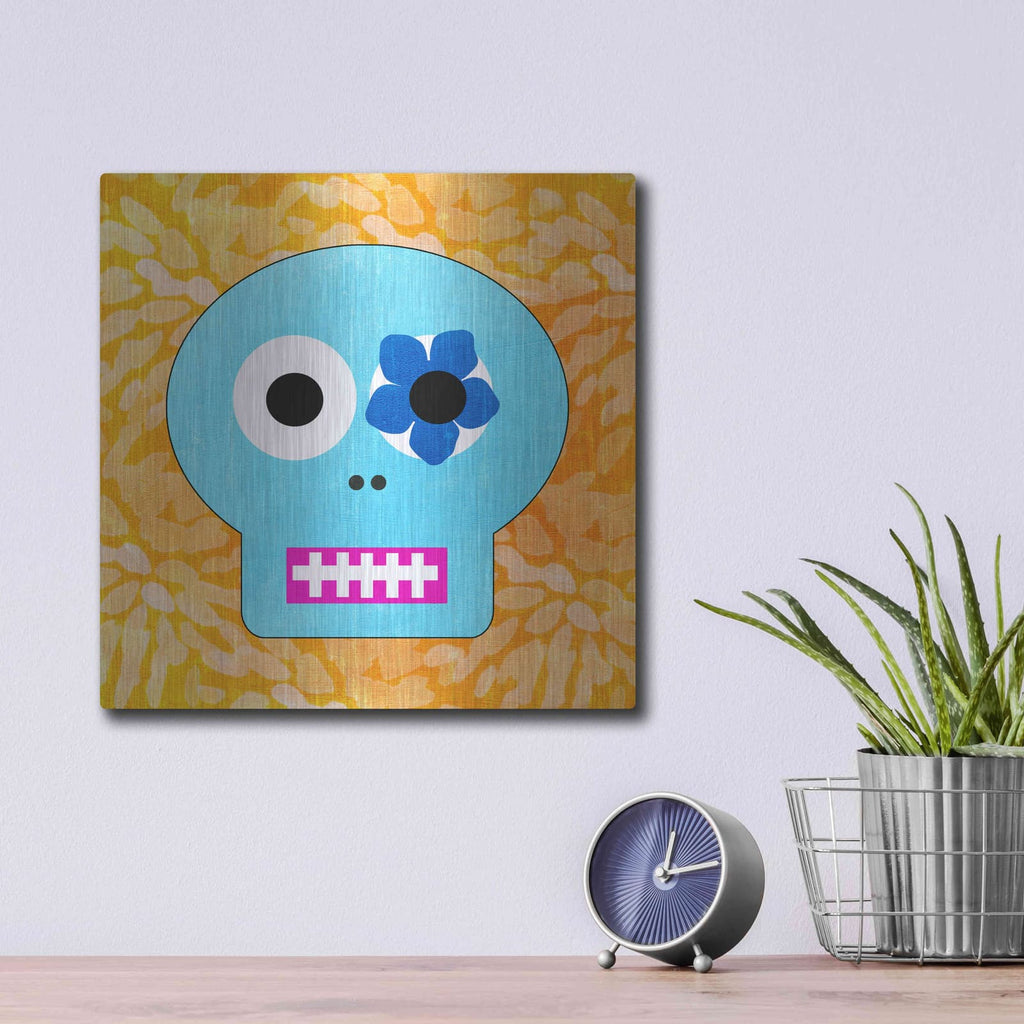 'Day Of The Dead III' by Linda Woods – Metal Wall Art, 12x12 room view