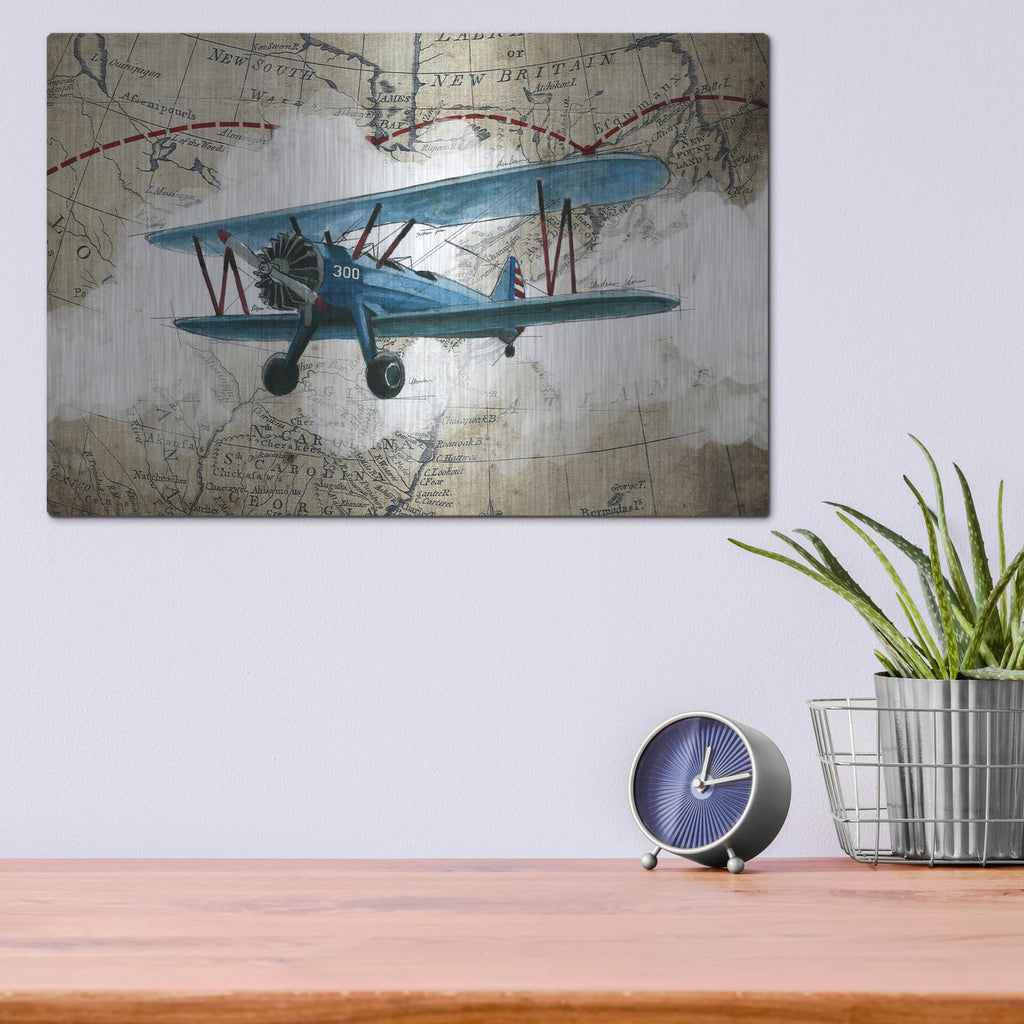'Biplane 1' by GraphINC – Metal Wall Art, 16x12 room view