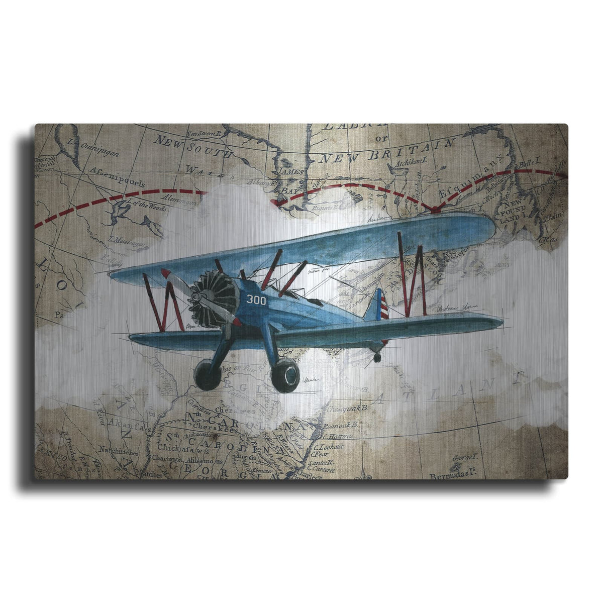 'Biplane 1' by GraphINC – Metal Wall Art