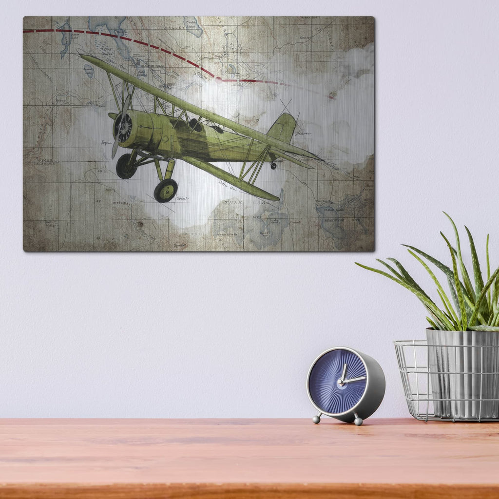 'Biplane 2' by GraphINC – Metal Wall Art, 16x12 room view