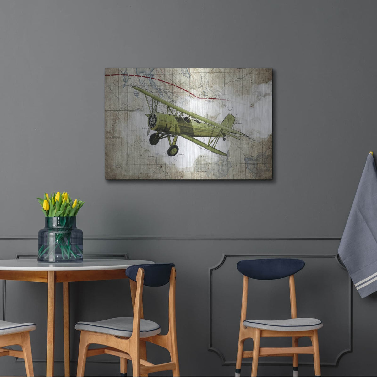 'Biplane 2' by GraphINC – Metal Wall Art, 36x24 room view