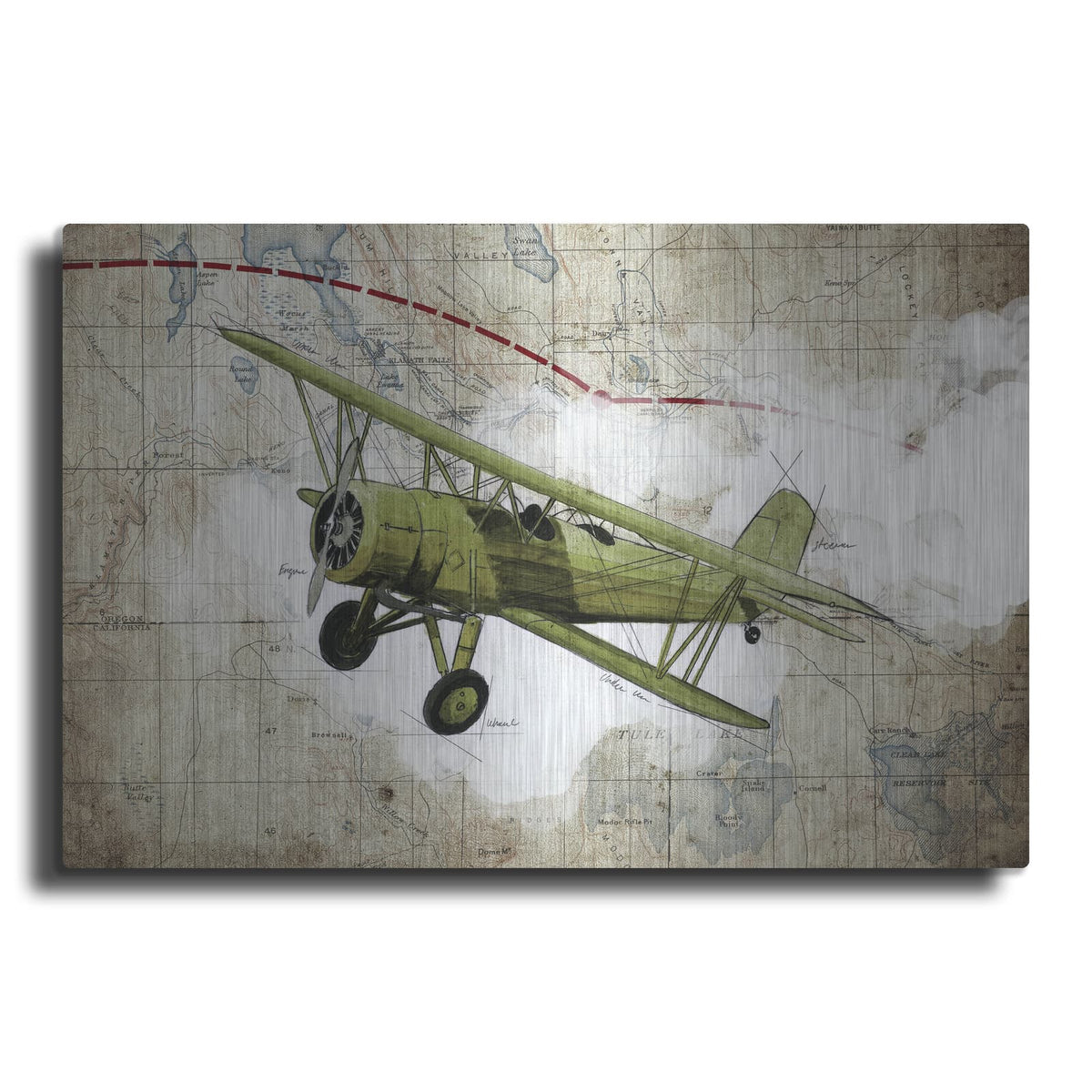 'Biplane 2' by GraphINC – Metal Wall Art