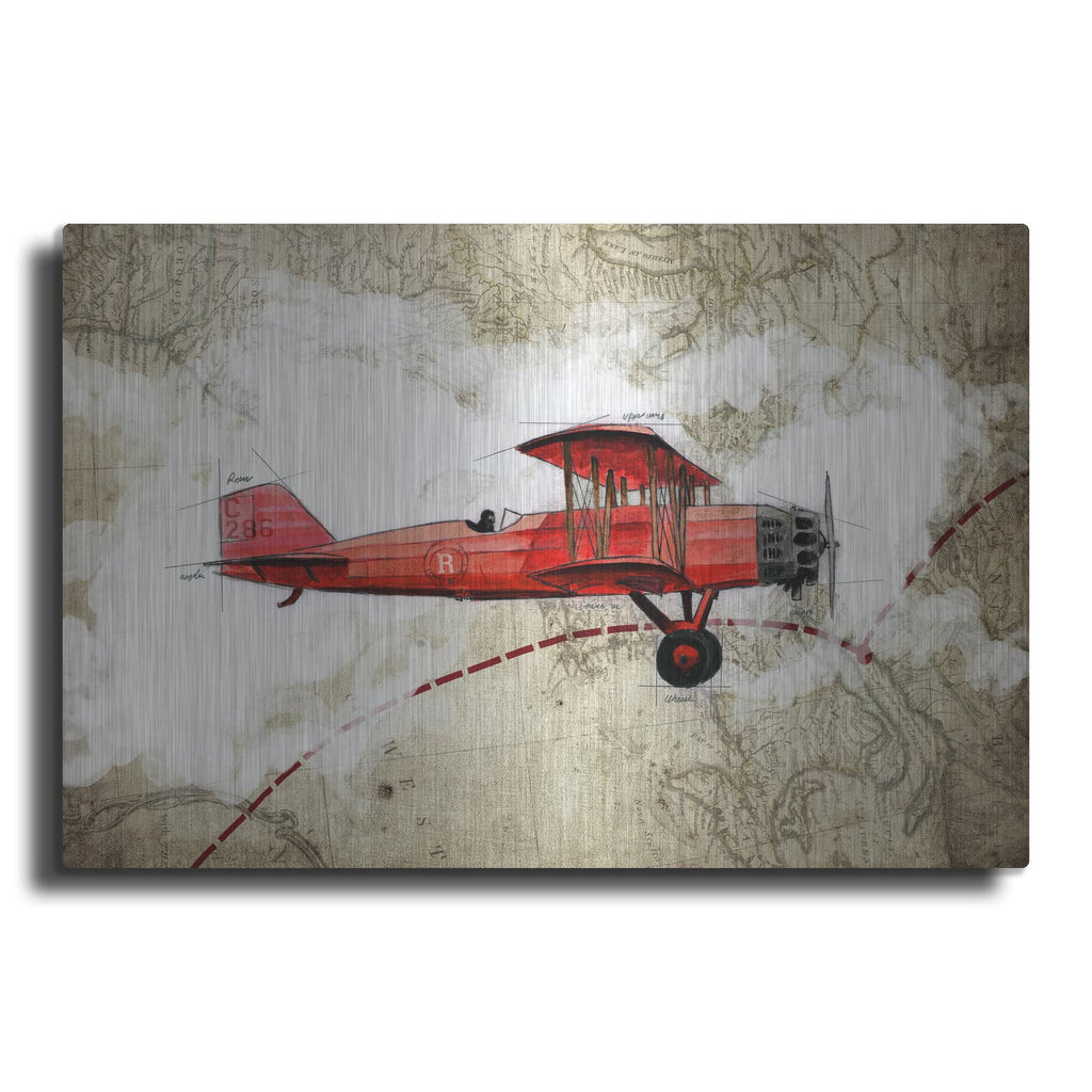 'Biplane 3' by GraphINC – Metal Wall Art