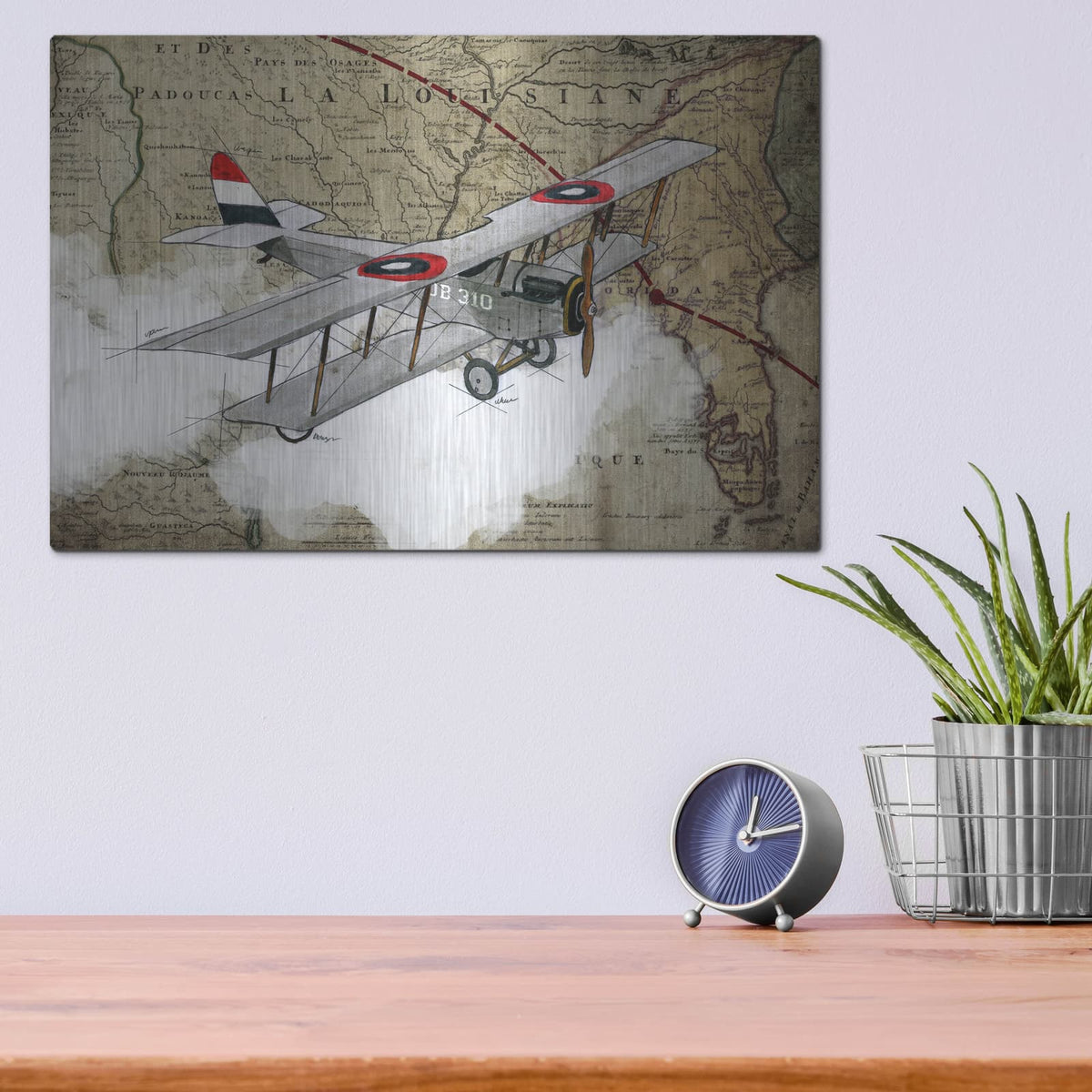 'Biplane 4' by GraphINC – Metal Wall Art, 16x12 room view