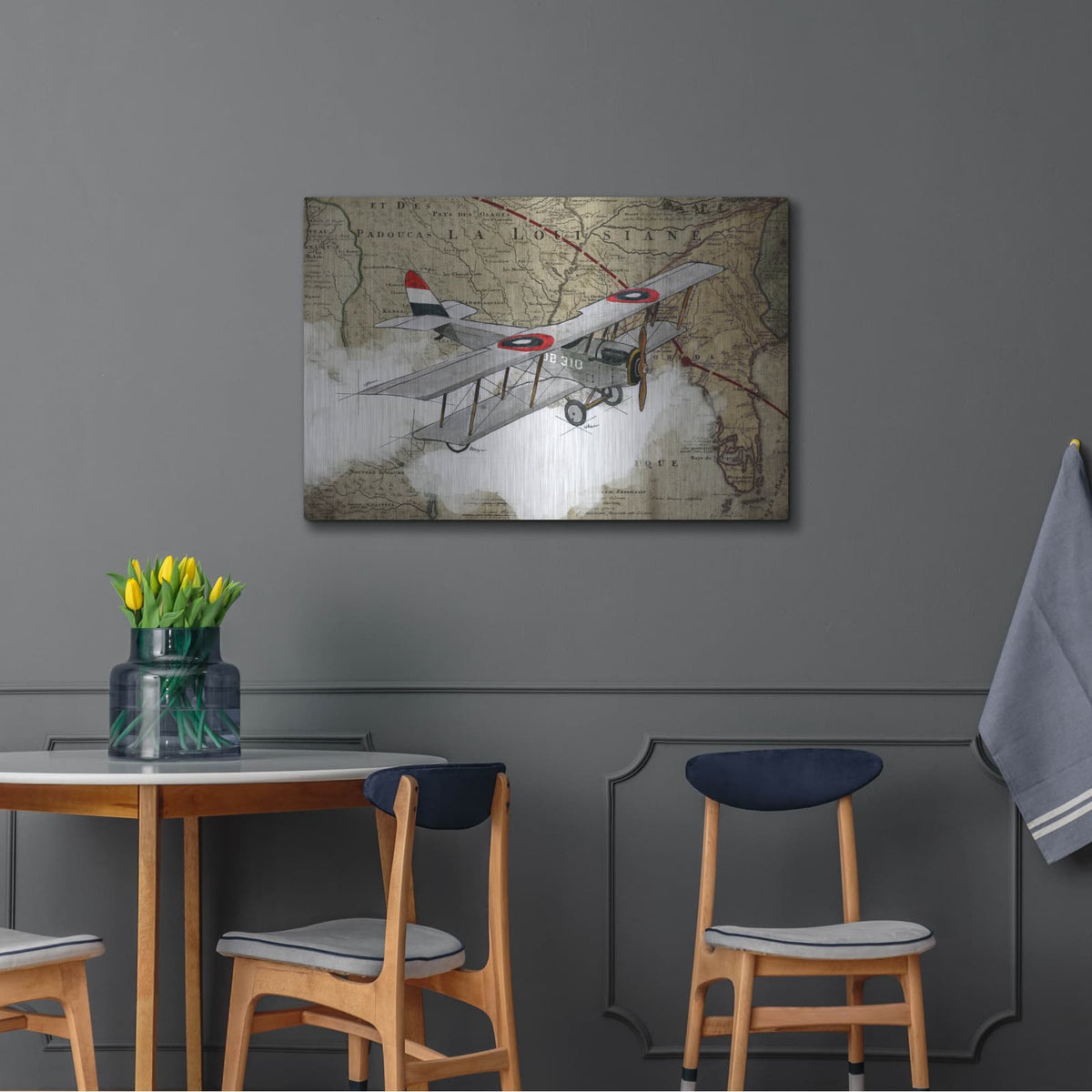 'Biplane 4' by GraphINC – Metal Wall Art, 36x24 room view