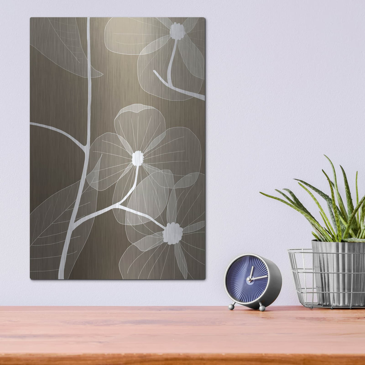 'Floral 1' by GraphINC – Metal Wall Art, 12x16 room view