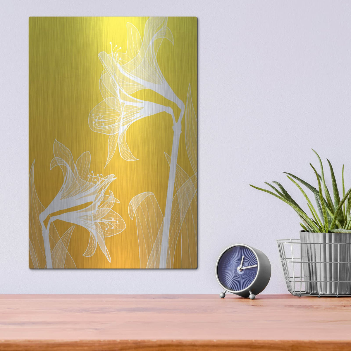 'Floral 3' by GraphINC – Metal Wall Art, 12x16 room view