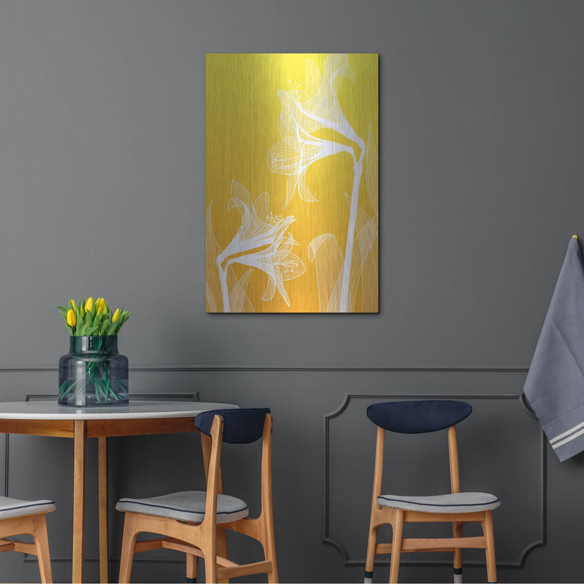 'Floral 3' by GraphINC – Metal Wall Art, 24x36 room view