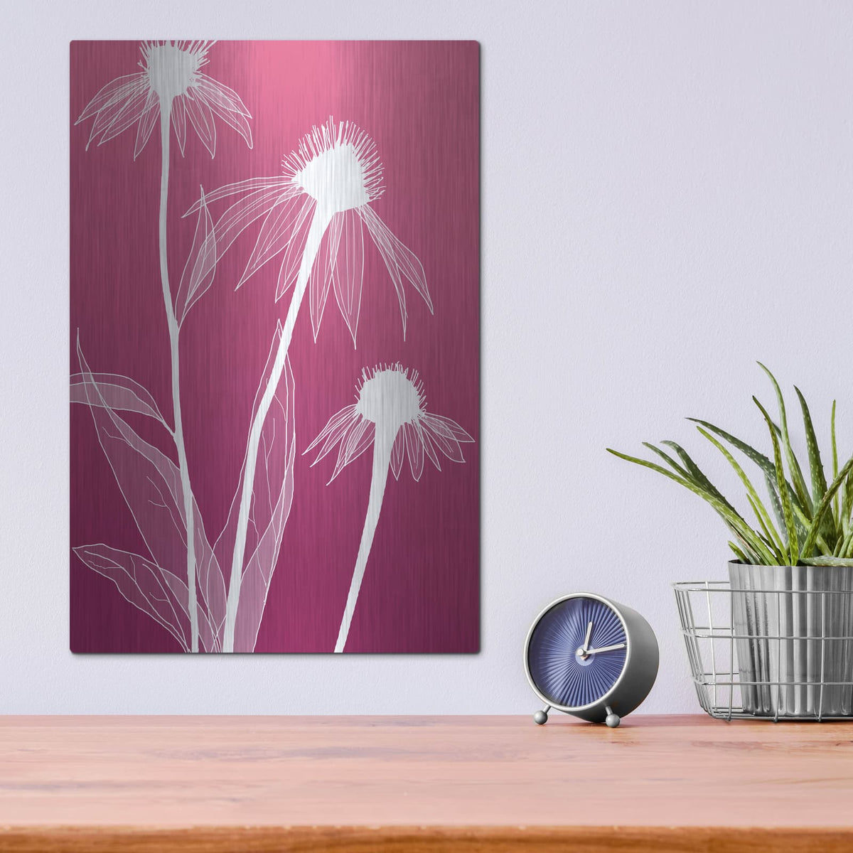 'Floral 5' by GraphINC – Metal Wall Art, 12x16 room view