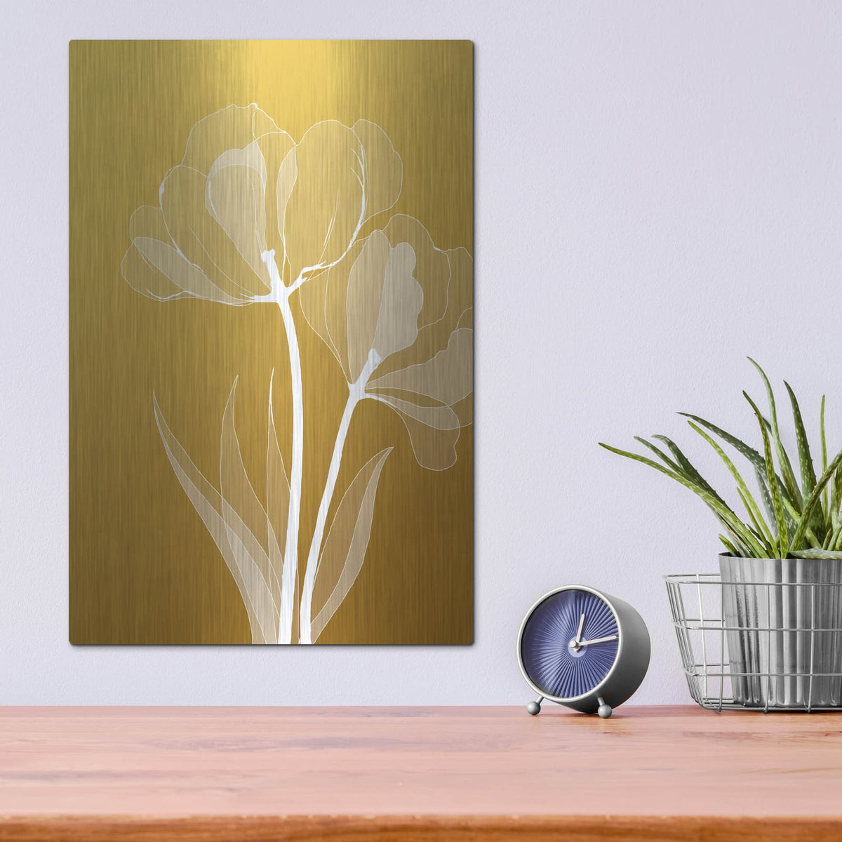 'Floral 6' by GraphINC – Metal Wall Art, 12x16 room view