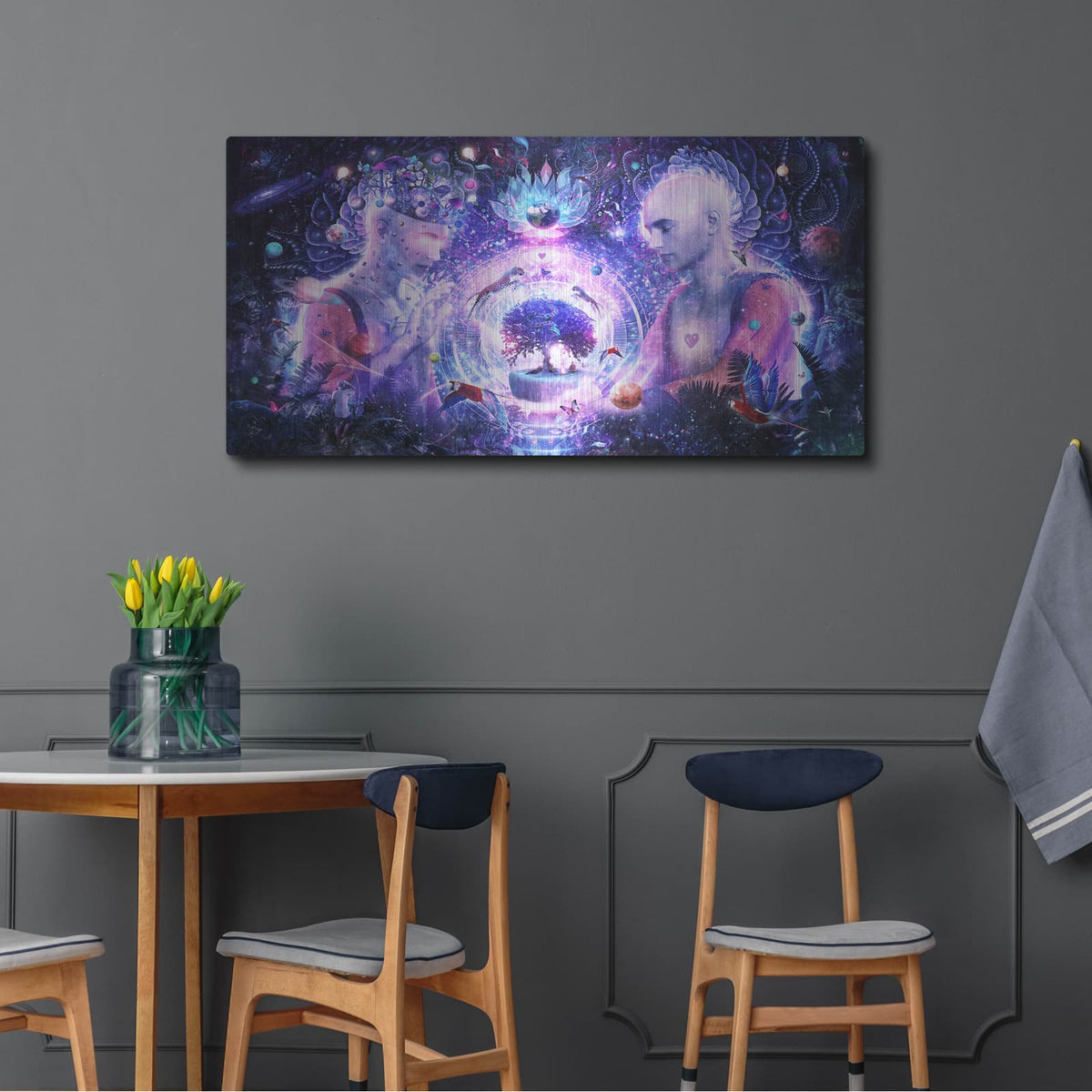 'A Spark In The Universe' by Cameron Gray – Metal Wall Art, 48x24 room view