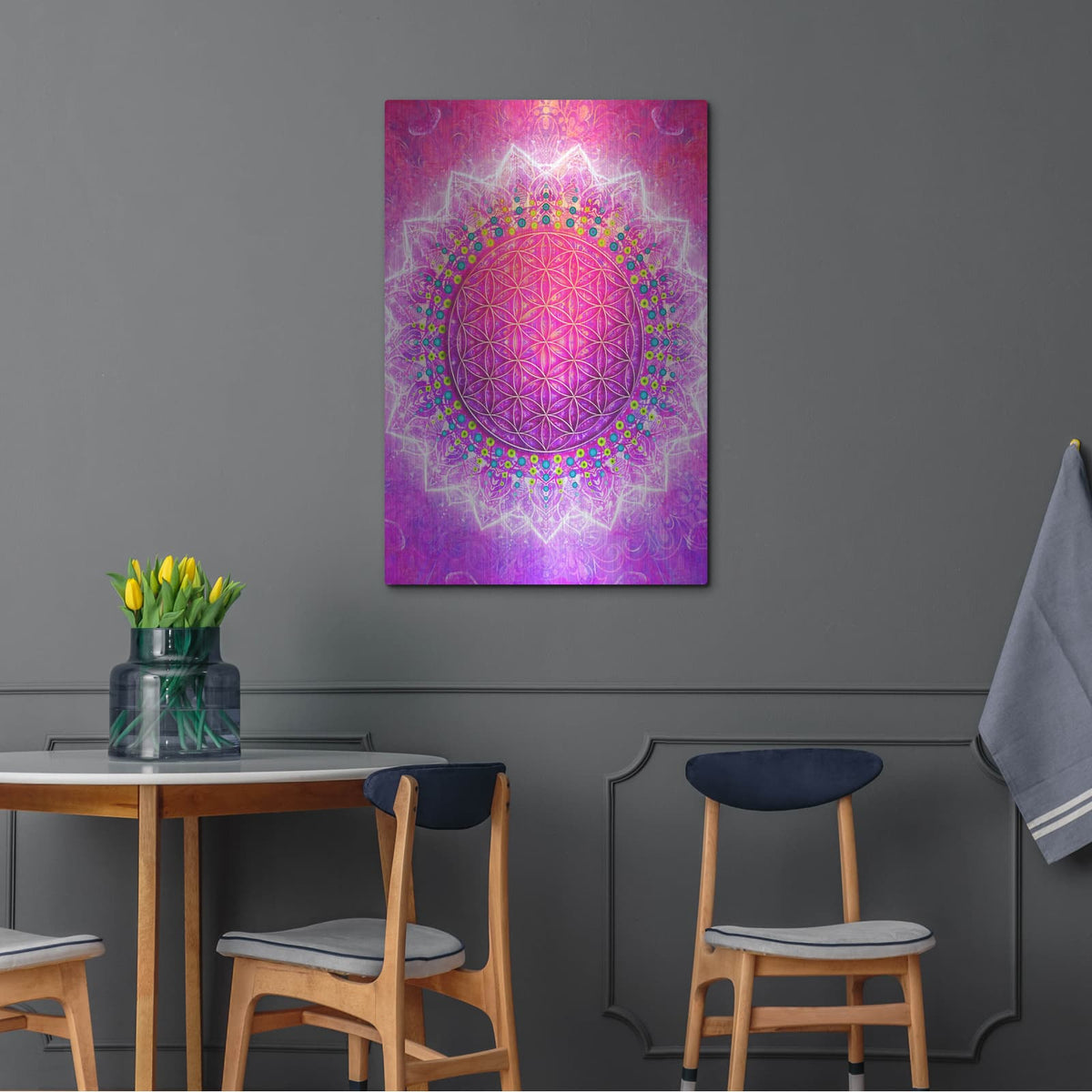 'Flower Of Life' by Cameron Gray – Metal Wall Art, 24x36 room view