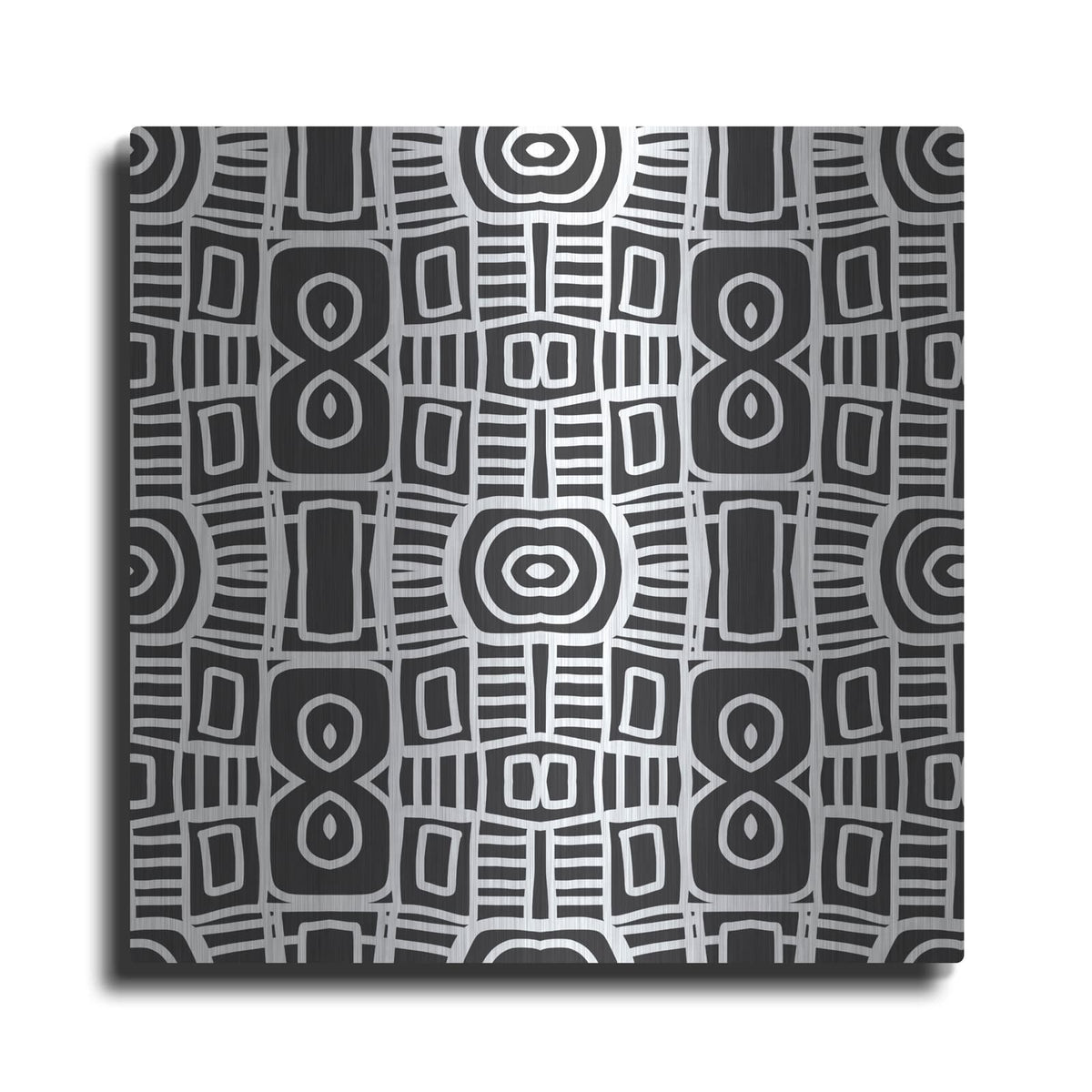 'Black And White Boho Floral II' by Linda Woods – Metal Wall Art