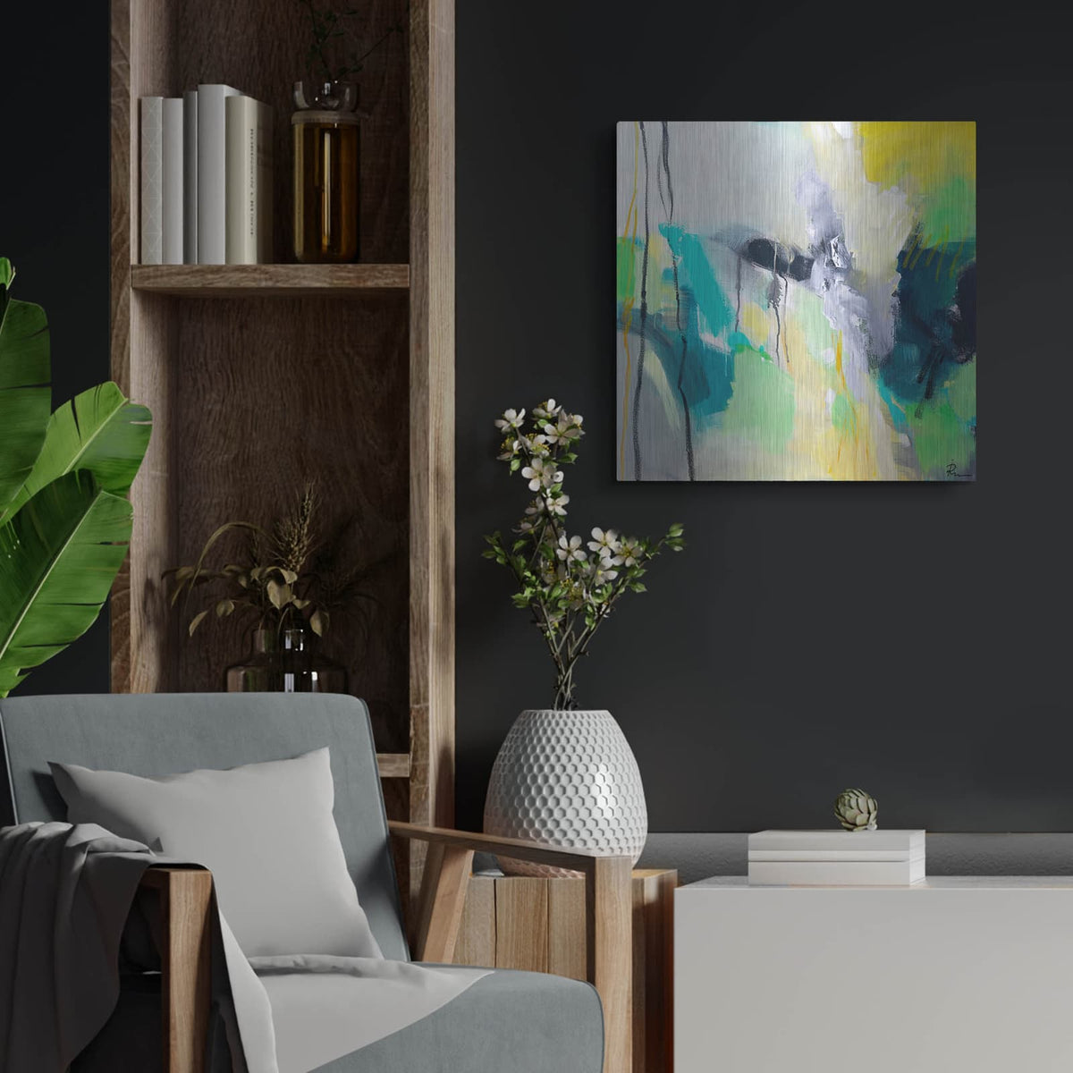 'Interpretation 4' by Ira Ivanova – Metal Wall Art, 24x24 room view
