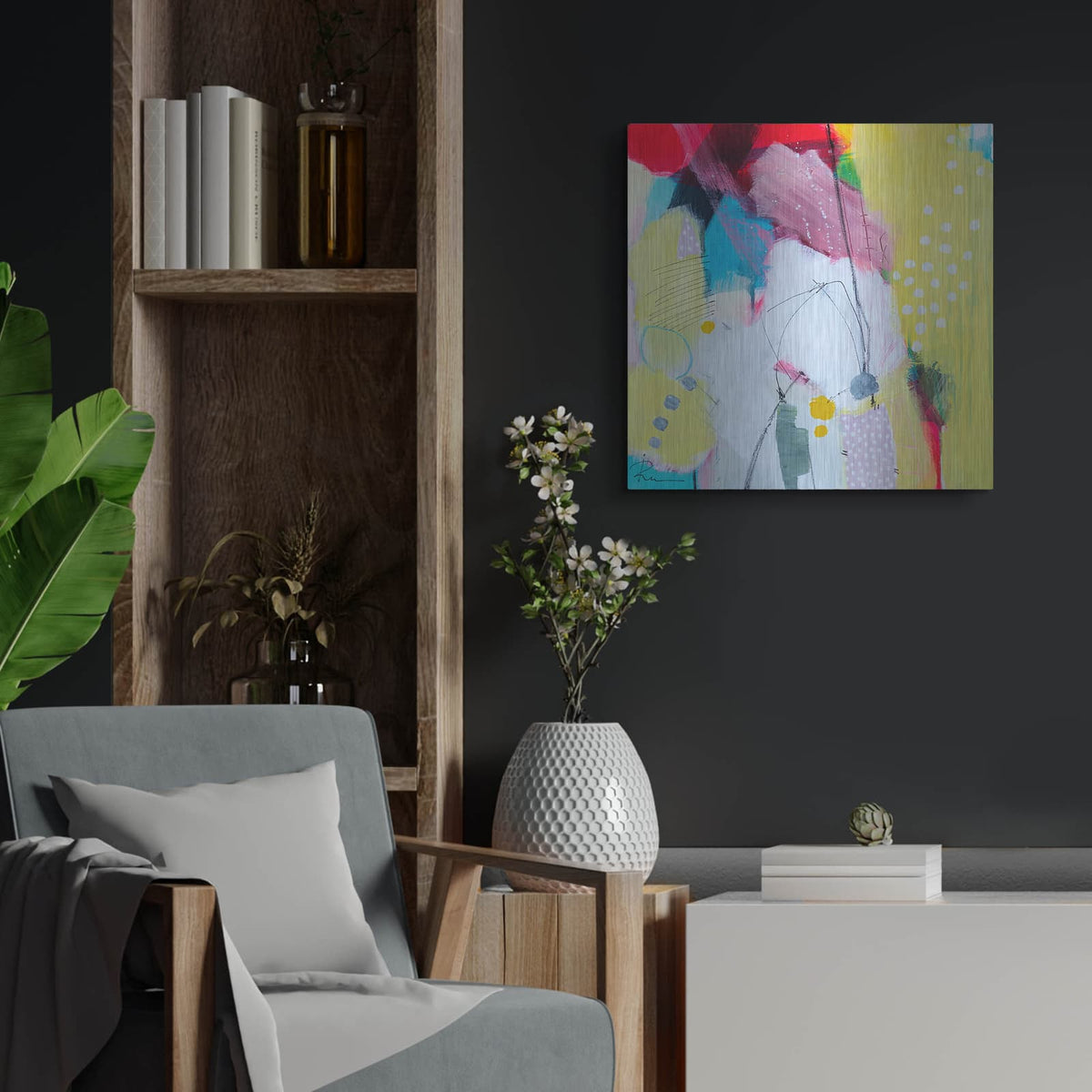 'Untitled 56' by Ira Ivanova – Metal Wall Art, 24x24 room view