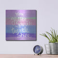 'Unicorn Stripe Sparkle' by Linda Woods – Metal Wall Art, 12x12 room view