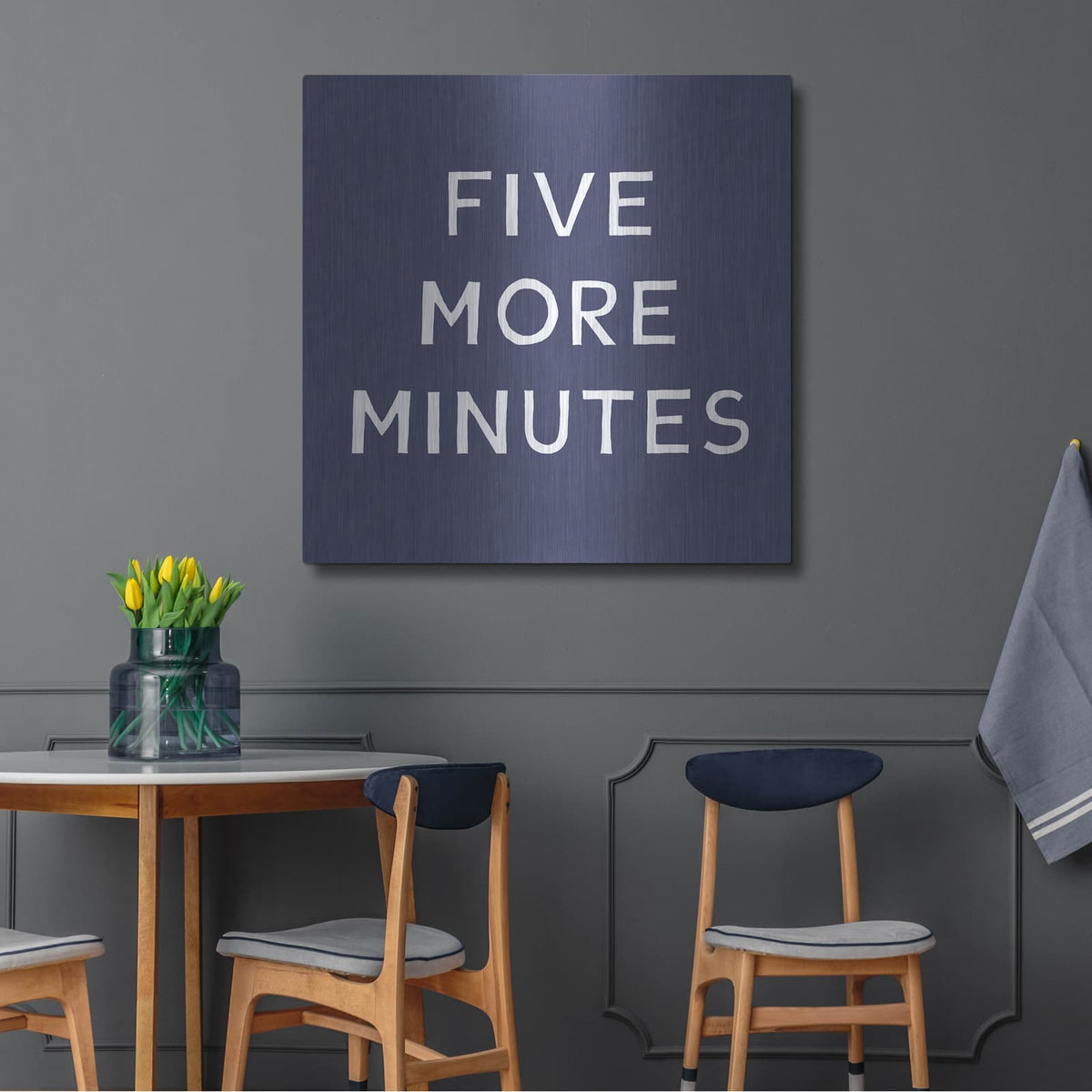 'Five More Minutes' by Linda Woods – Metal Wall Art, 36x36 room view