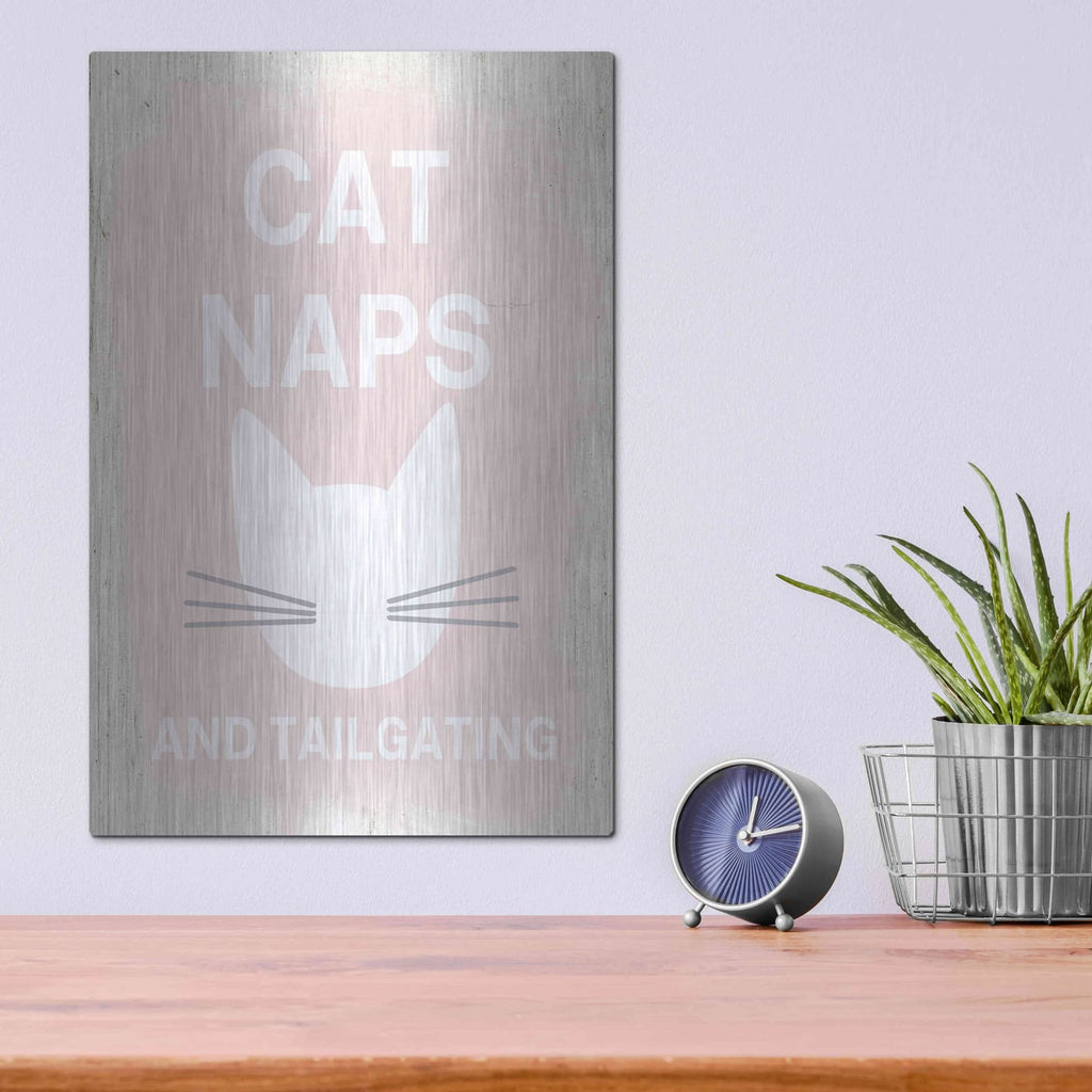 'Cat Naps And Tailgating' by Linda Woods – Metal Wall Art, 12x16 room view