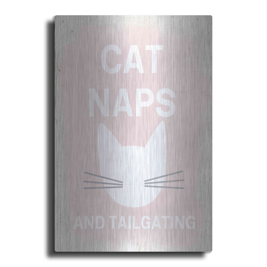 'Cat Naps And Tailgating' by Linda Woods – Metal Wall Art