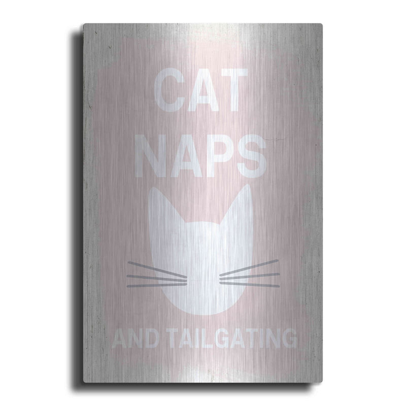 'Cat Naps And Tailgating' by Linda Woods – Metal Wall Art