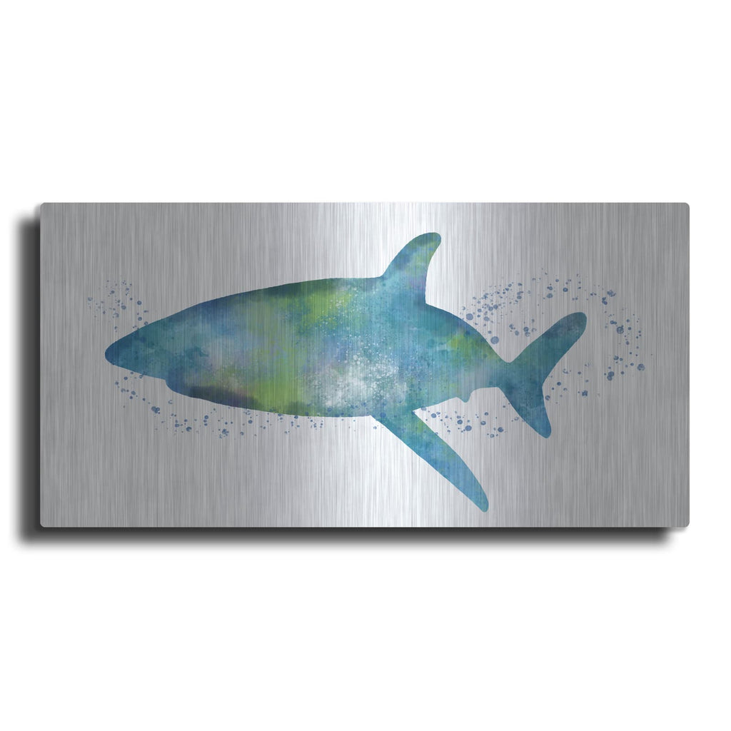 'Watercolor Shark I' by Linda Woods – Metal Wall Art