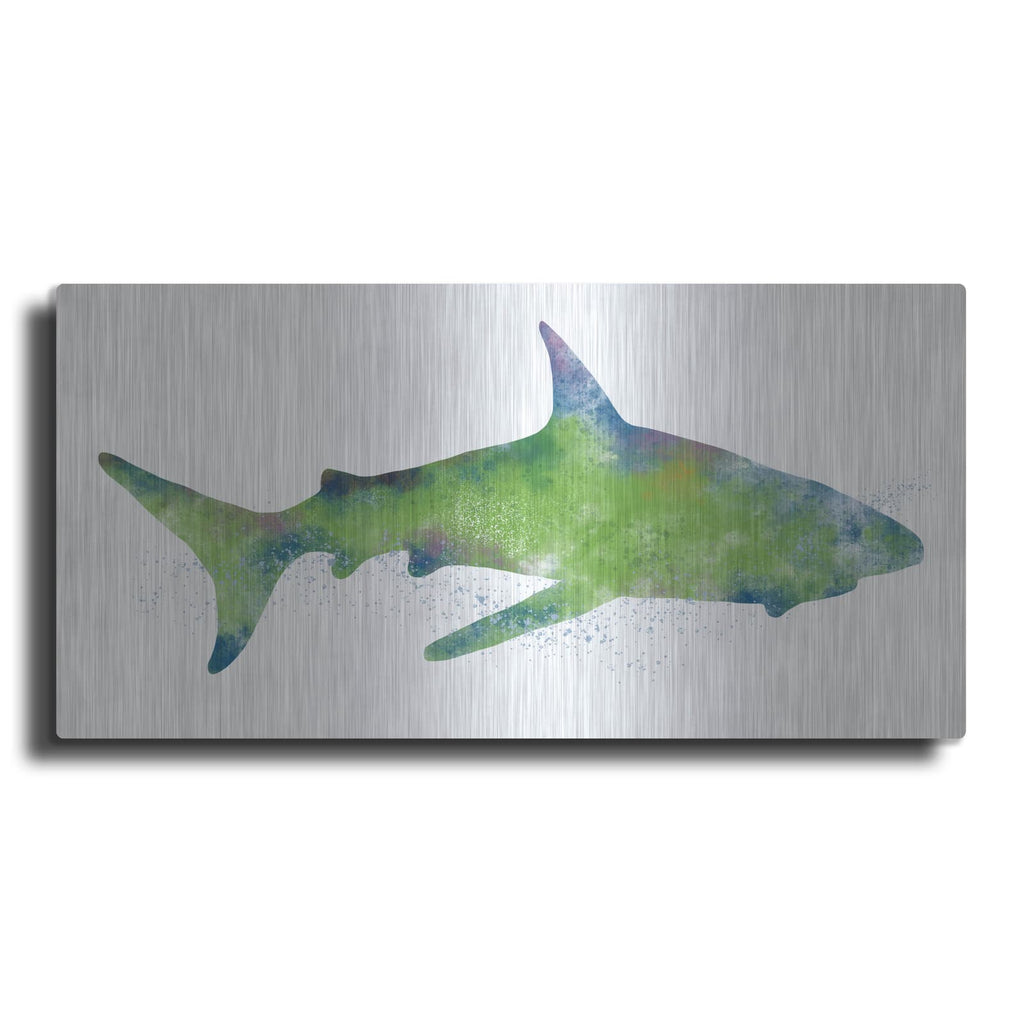 'Watercolor Shark II' by Linda Woods – Metal Wall Art