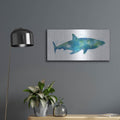 'Watercolor Shark III' by Linda Woods – Metal Wall Art, 24x12 room view