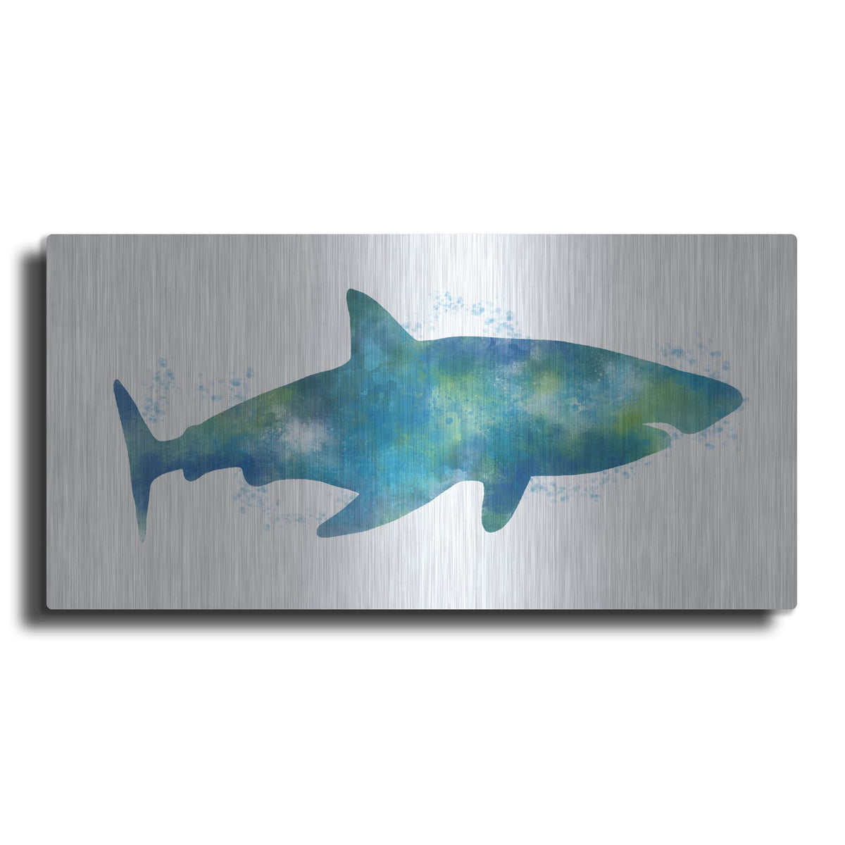 'Watercolor Shark III' by Linda Woods – Metal Wall Art