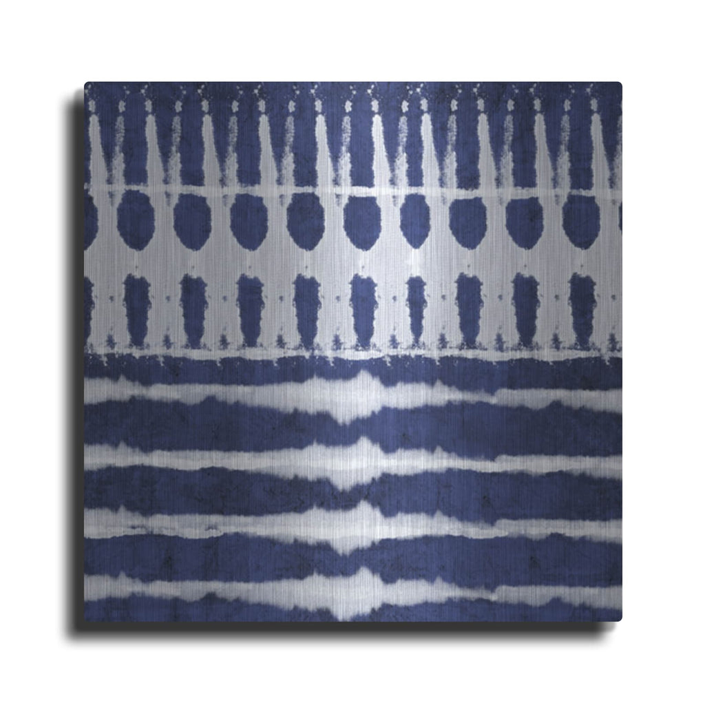 'Blue Shibori A' by Linda Woods – Metal Wall Art