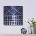 'Blue Shibori D' by Linda Woods – Metal Wall Art, 12x12 room view