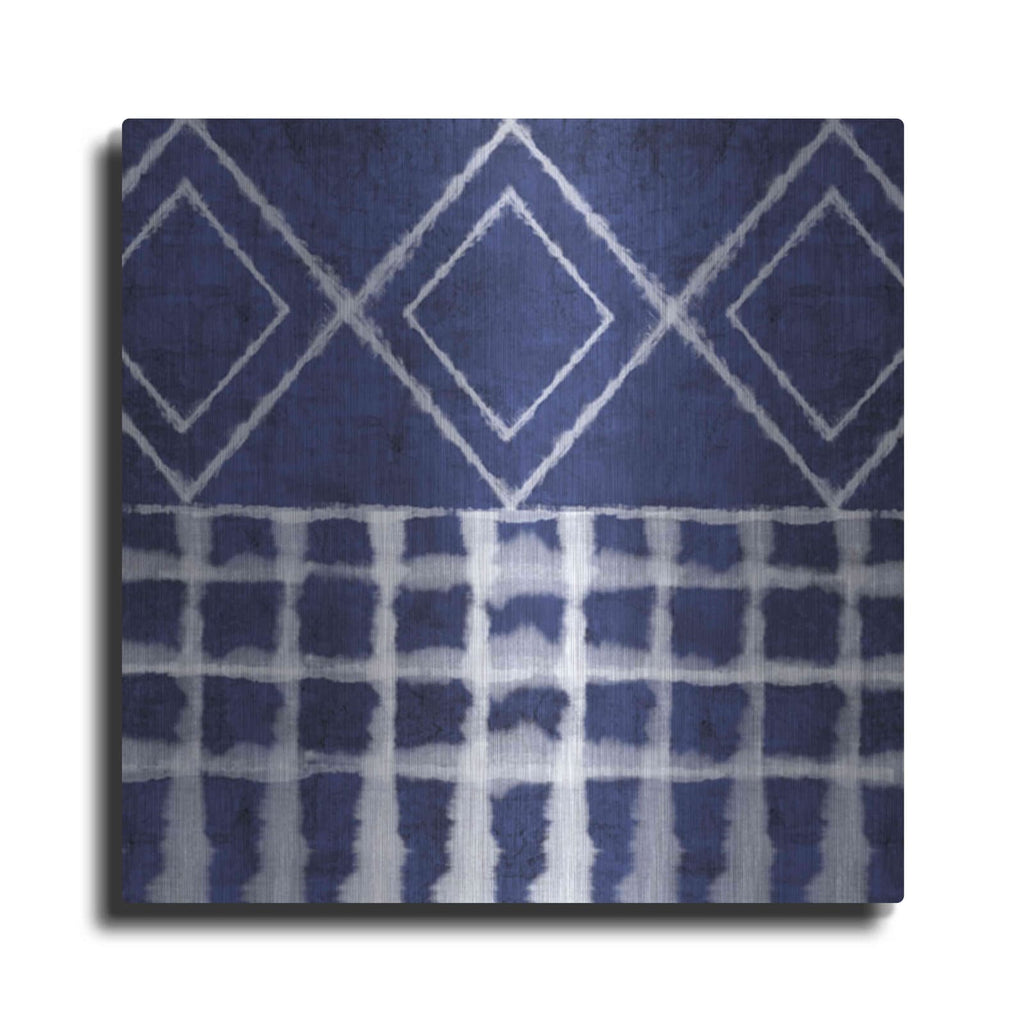 'Blue Shibori D' by Linda Woods – Metal Wall Art
