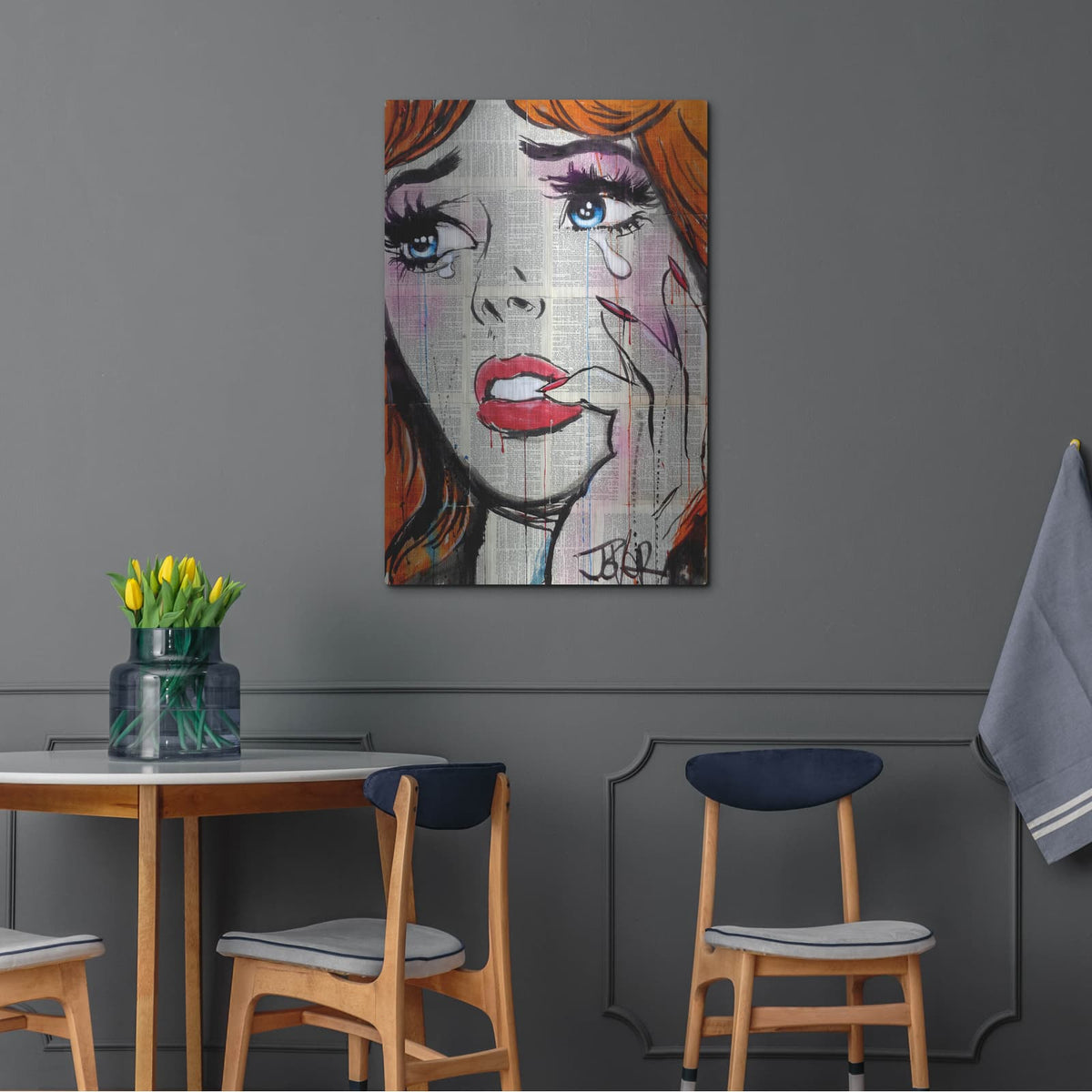 'Retro Pop Tears' by Loui Jover – Metal Wall Art, 24x36 room view
