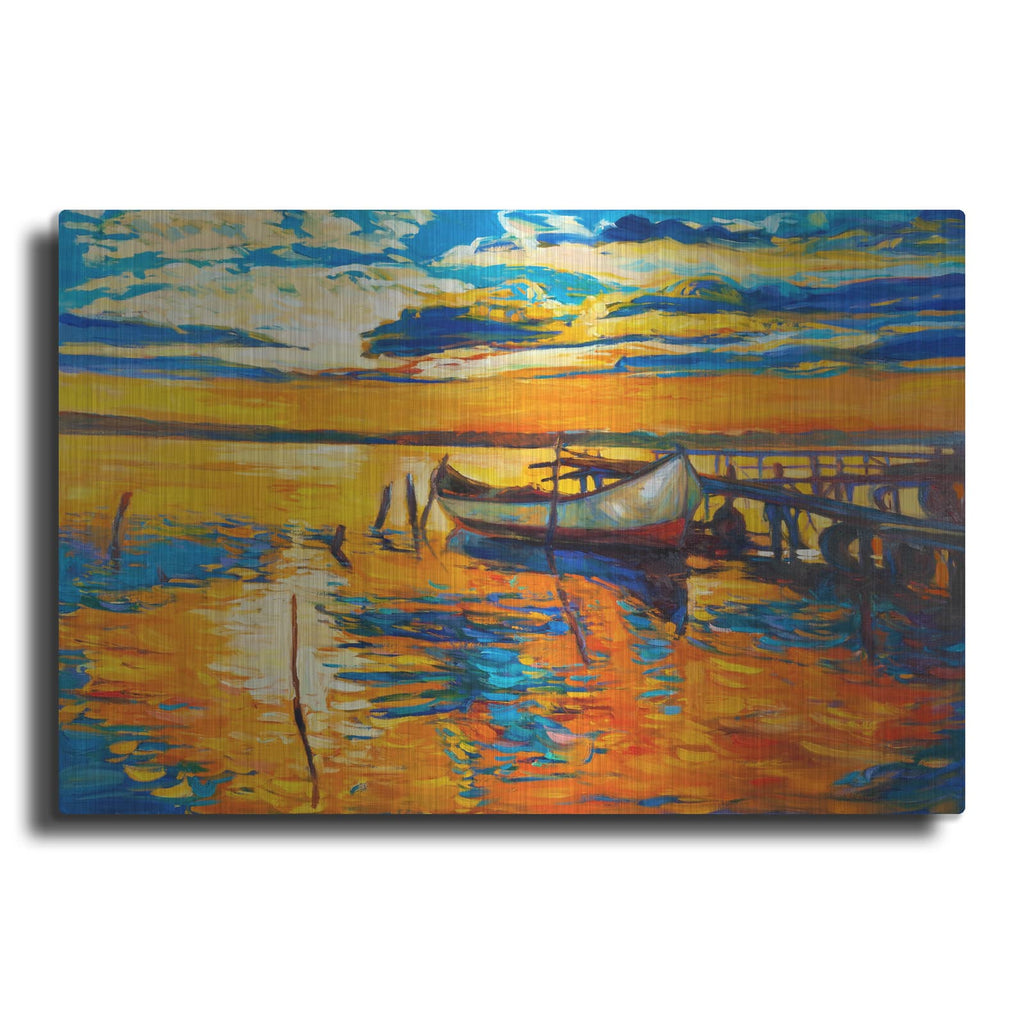 'Lonely Boat' by Luxe Metal Portfolio – Metal Wall Art