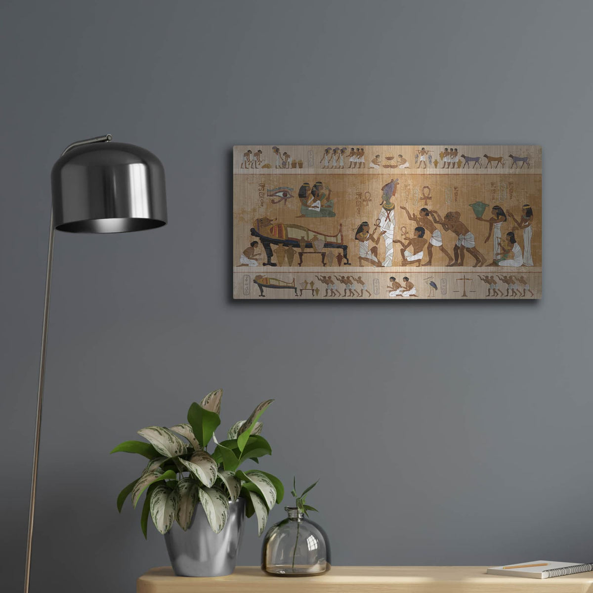 'Ancient Egypt Art' by Luxe Metal Portfolio – Metal Wall Art, 24x12 room view