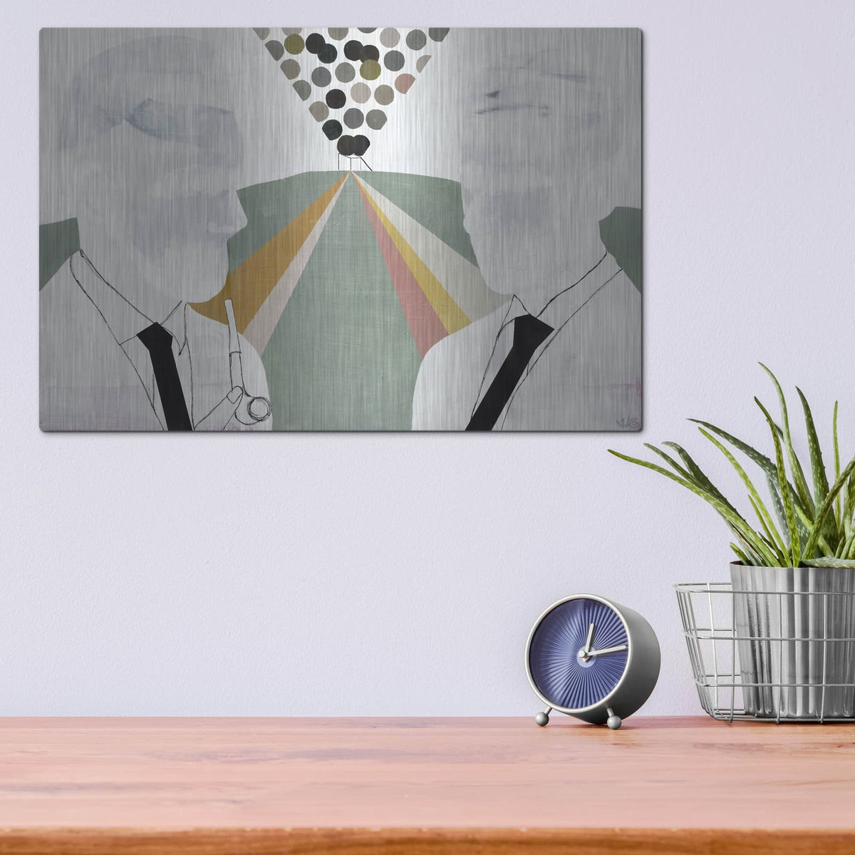 'The Literates' by Incado – Metal Wall Art, 16x12 room view
