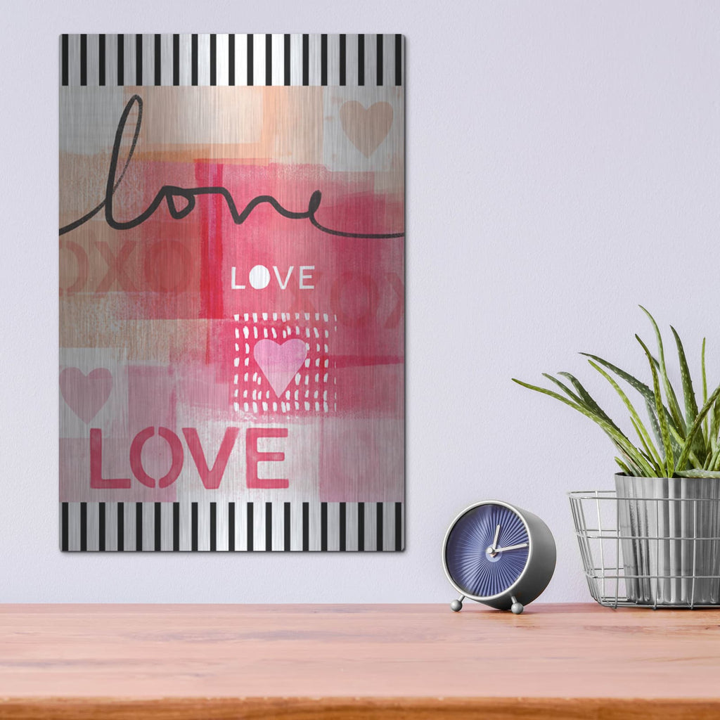 'Love Vertical' by Linda Woods – Metal Wall Art, 12x16 room view