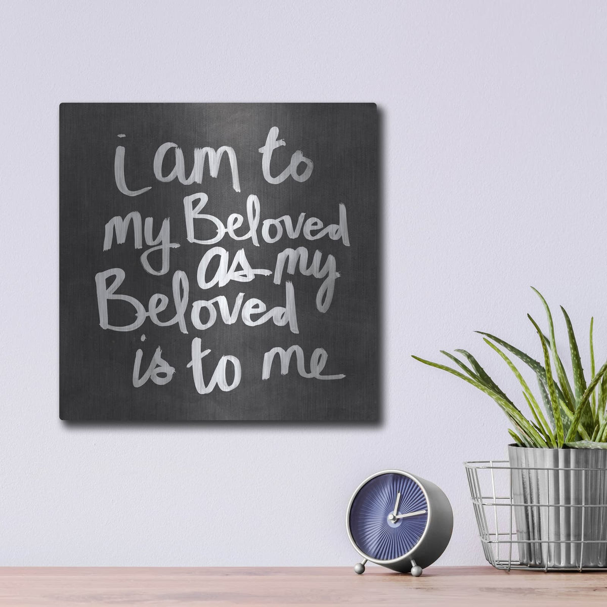'Beloved' by Linda Woods – Metal Wall Art, 12x12 room view