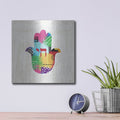 'Chai Hamsa' by Linda Woods – Metal Wall Art, 12x12 room view