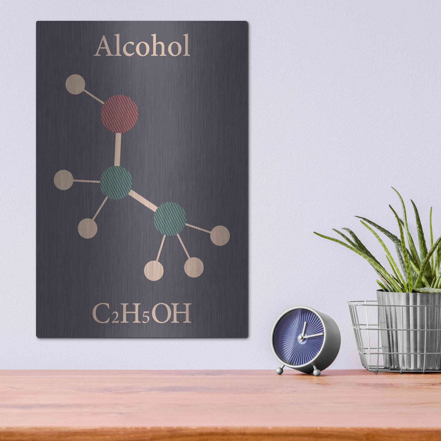 Luxe Metal Art 'Alcohol Molecule' Metal Wall Art,12x16