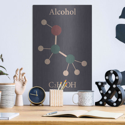 Luxe Metal Art 'Alcohol Molecule' Metal Wall Art,12x16