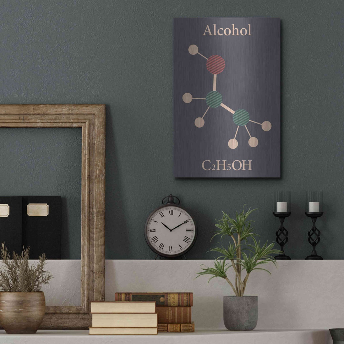 Luxe Metal Art 'Alcohol Molecule' Metal Wall Art,12x16