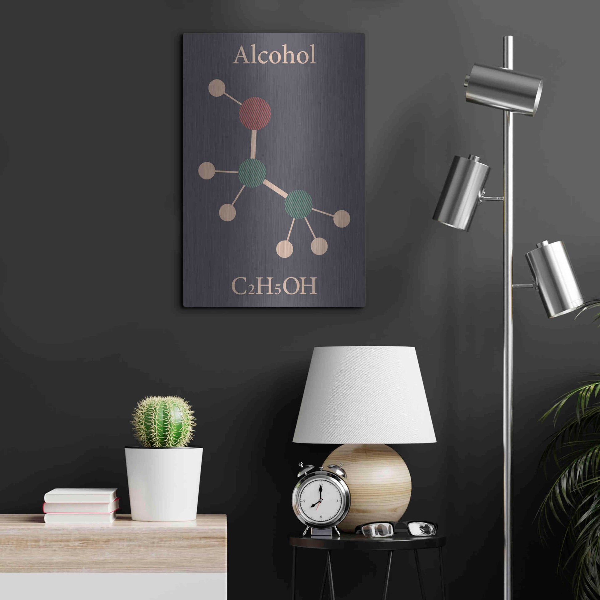 Luxe Metal Art 'Alcohol Molecule' Metal Wall Art,16x24