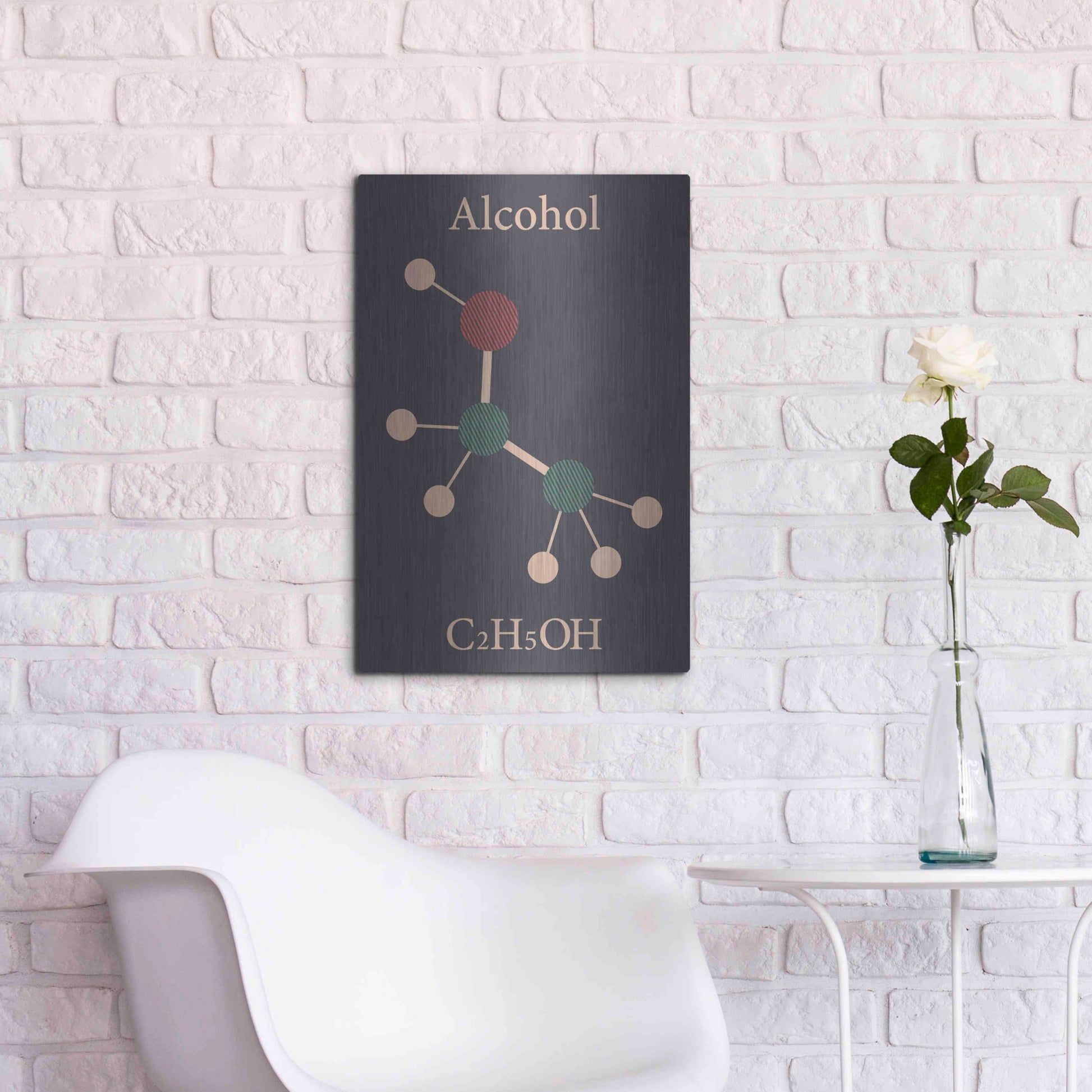 Luxe Metal Art 'Alcohol Molecule' Metal Wall Art,16x24
