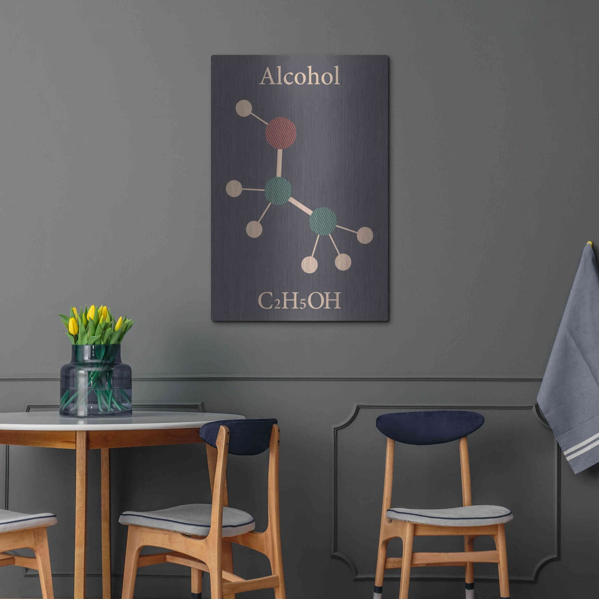 'Alcohol Molecule' by Maxim – Metal Wall Art, 24x36 room view